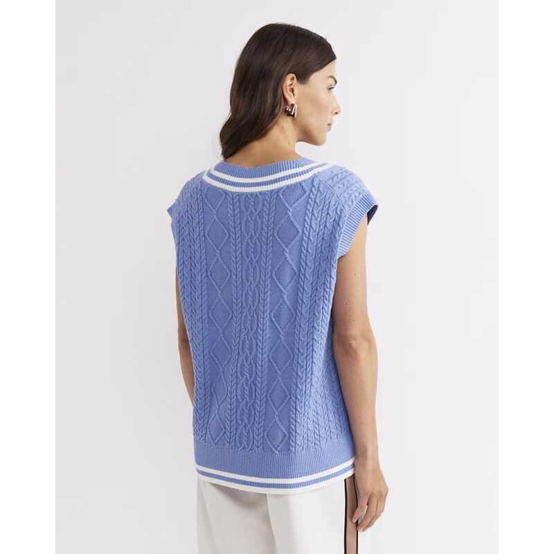 Sportscraft Elka Cable Vneck Vest image number 1